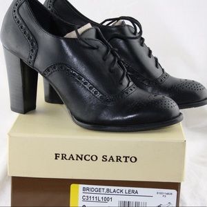 New size 9 Black 3 1/2” Franco Sarto Lace Booties